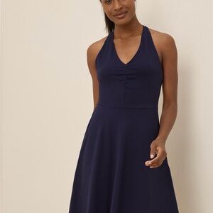 PACT Organic Cotton Black Halter Dress with Pockets